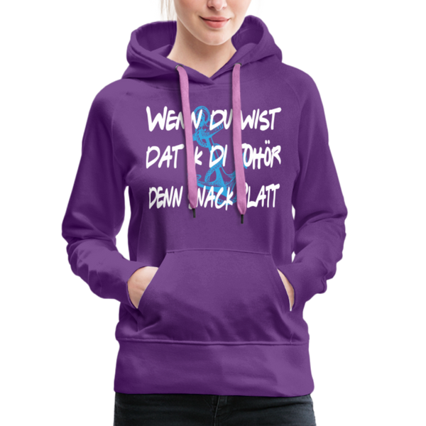 Damen Premium Hoodie SNACK PLATT - Purple