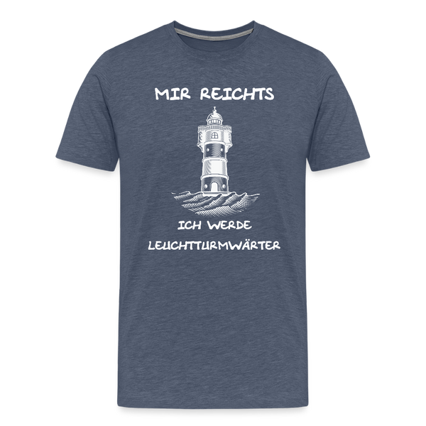 Herren Premium T-Shirt LEUCHTTURMWÄRTER - Blau meliert