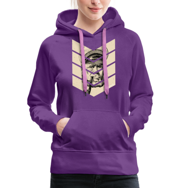 Damen Premium Hoodie MOIN KAPITÄN BEIGE - Purple