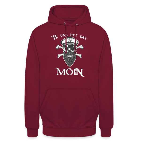 Unisex Hoodie BI UNS HET DAT MOIN TOTENKOPF - Bordeaux