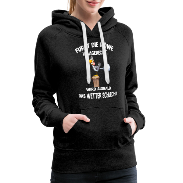 Damen Premium Hoodie FURZT DIE MÖWE WAAGERECHT - Anthrazit