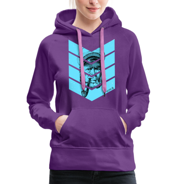 Damen Premium Hoodie MOIN ALTER KAPITÄN BLAU - Purple