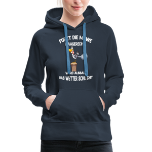 Damen Premium Hoodie FURZT DIE MÖWE WAAGERECHT - Navy