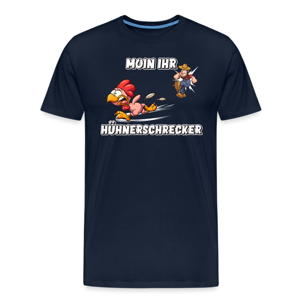 Herren Premium T-Shirt MOIN IHR HÜHNERSCHRECKER - Navy