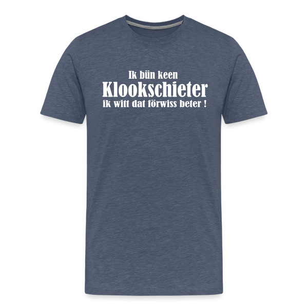 Herren Premium T-Shirt KLOOKSCHIETER - Blau meliert