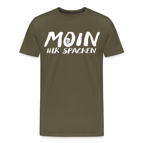 Herren Premium T-Shirt MOIN IHR SPACKEN - Khaki