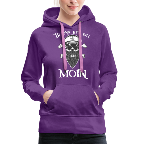 Damen Premium Hoodie Hoodie BI UNS HET DAT MOIN MIT TOTENKOPF - Purple