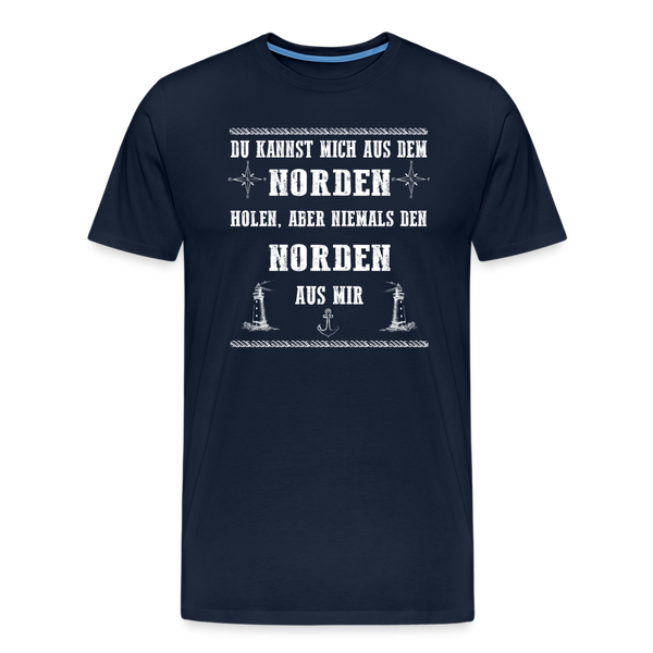 Herren Premium T-Shirt DU KANNST MICH AUS DEM NORDEN HOLEN - Navy