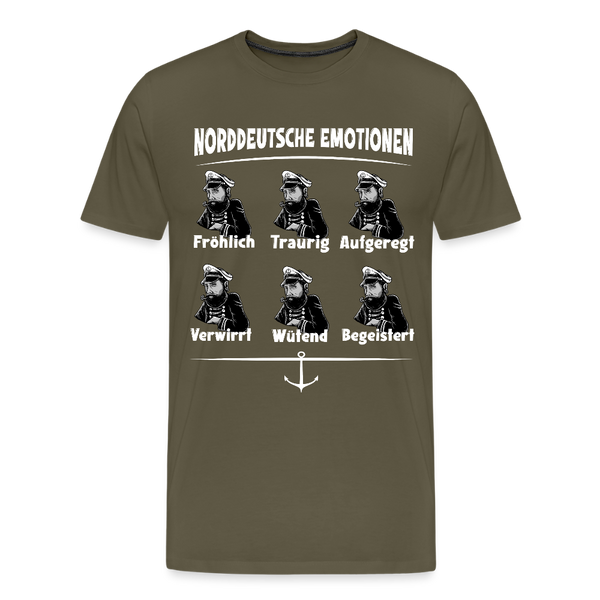 Herren  Premium T-Shirt NORDDEUTSCHE EMOTIONEN | Norddeutscher Humor - Khaki