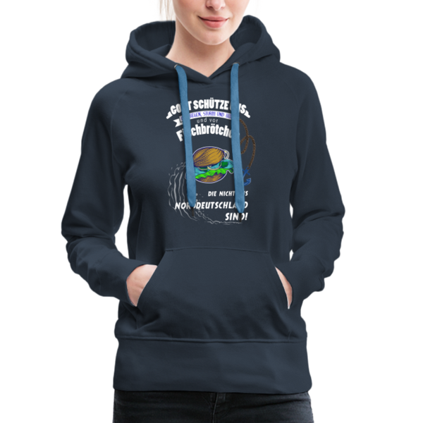 Damen Premium Hoodie FISCHBRÖTCHEN - Navy