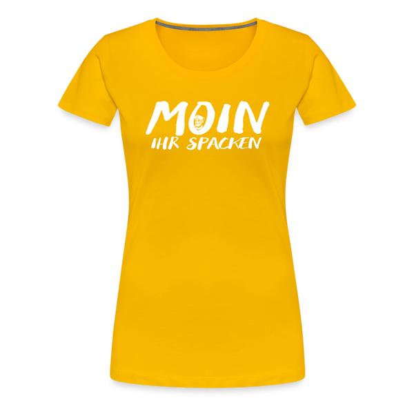 Damen Premium T-Shirt MOIN IHR SPACKEN - Sonnengelb