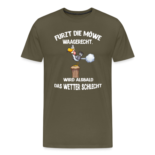Herren Premium T-Shirt FURZT DIE MÖWE WAAGERECHT - Khaki