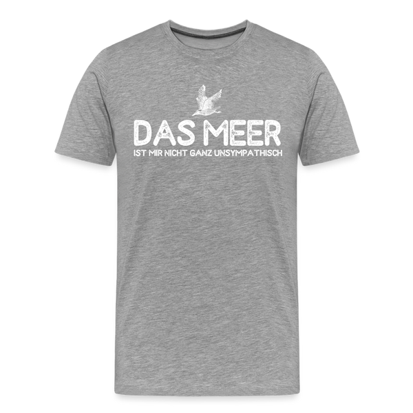 Herren Premium T-Shirt DAS MEER - Grau meliert