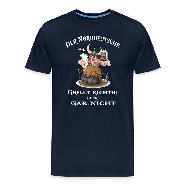 Herren Premium T-Shirt DER NORDDEUTSCHE GRILLT - Navy