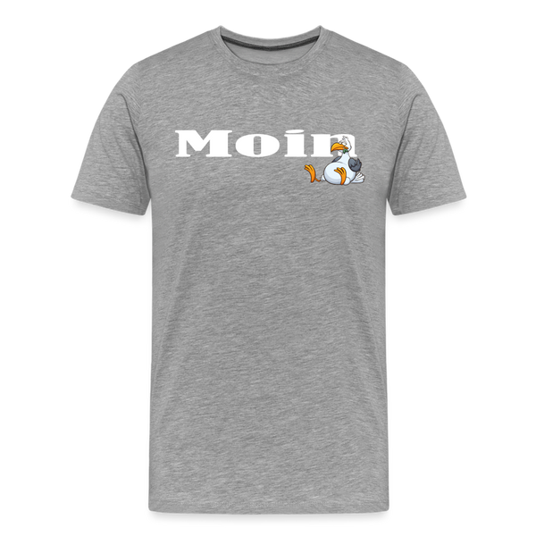 Herren Premium T-Shirt MOIN DICKE MÖWE - Grau meliert