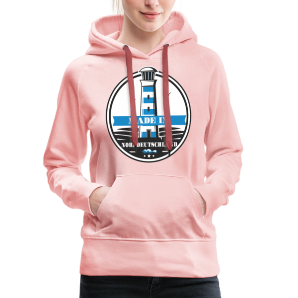 Damen Premium Hoodie MADE IN NORDDEUTSCHLAND MIT LEUCHTTURM - Kristallrosa