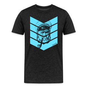 Herren Premium T-Shirt MOIN KAPITÄN BLAU - Anthrazit
