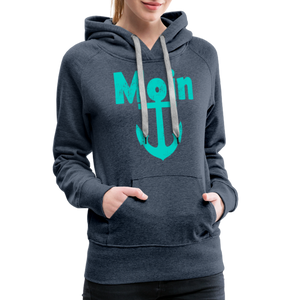 Damen Premium Hoodie  MOIN ANKER TÜRKIS - Jeansblau