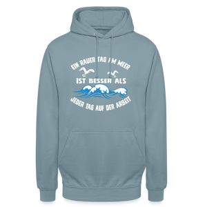 Unisex Hoodie EIN RAUHER TAG AM MEER - Nebelblau