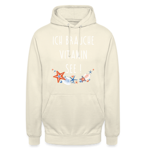 Unisex Hoodie ICH BRAUCHE VITAMIN SEE - Vanille-Milchshake