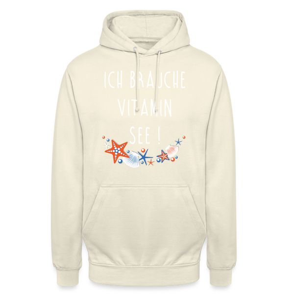 Unisex Hoodie ICH BRAUCHE VITAMIN SEE - Vanille-Milchshake