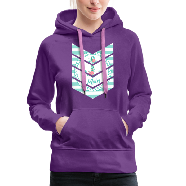 Damen Premium Hoodie BLUMENANKER VINTAGE - Purple