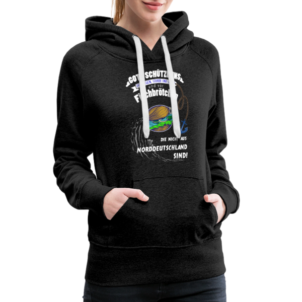 Damen Premium Hoodie FISCHBRÖTCHEN - Anthrazit