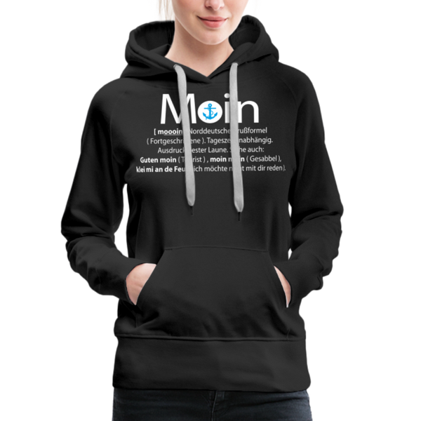 Damen Premium Hoodie GUTEN MOIN - Schwarz