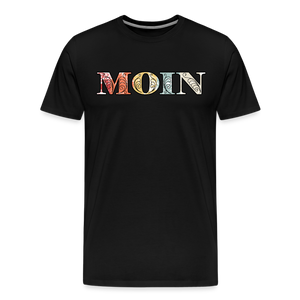 Herren Premium T-Shirt MOIN RETRO BUNT - Schwarz