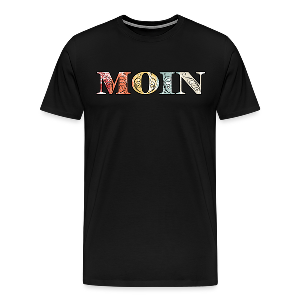 Herren Premium T-Shirt MOIN RETRO BUNT - Schwarz