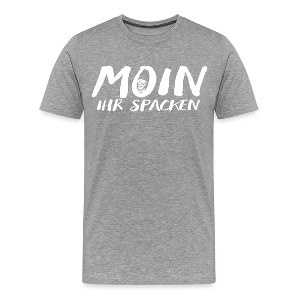 Herren Premium T-Shirt MOIN IHR SPACKEN - Grau meliert