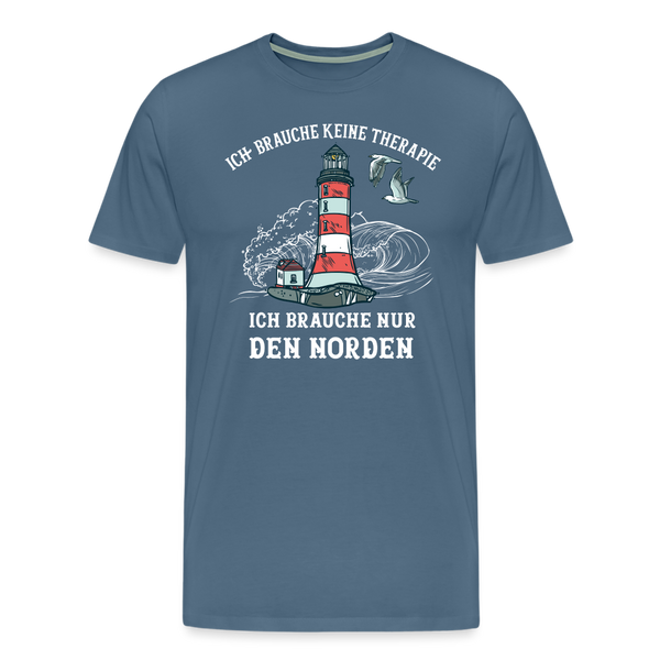 Herren Premium T-Shirt THERAPIE NORDEN - Blaugrau