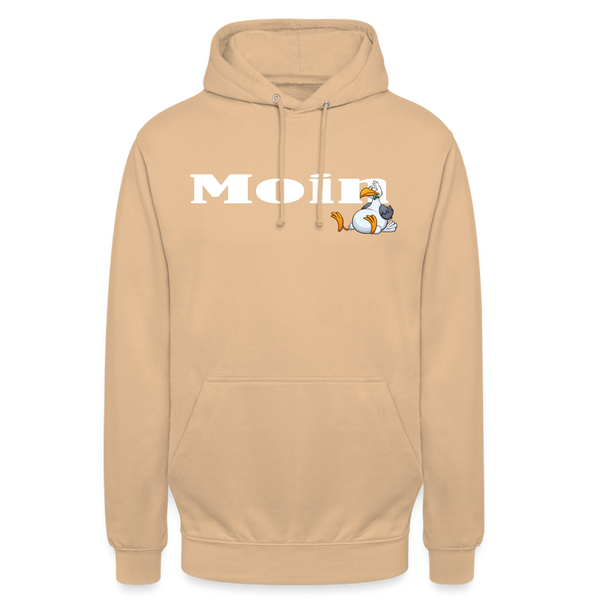 Unisex Hoodie MOIN DICKE MÖWE | Norddeutscher Humor - Pfirsich