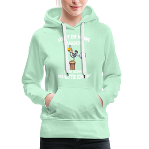 Damen Premium Hoodie FURZT DIE MÖWE WAAGERECHT - helles Mintgrün