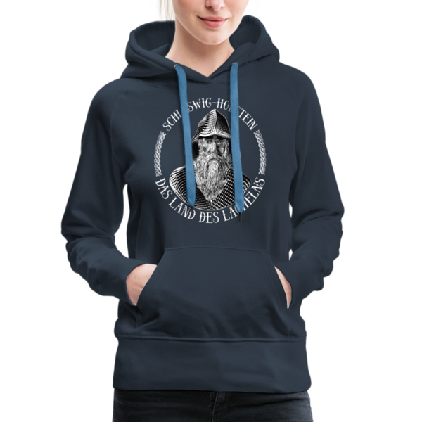 Damen Premium Hoodie SCHLESWIG HOLSTEIN LAND DES LÄCHELNS - Navy