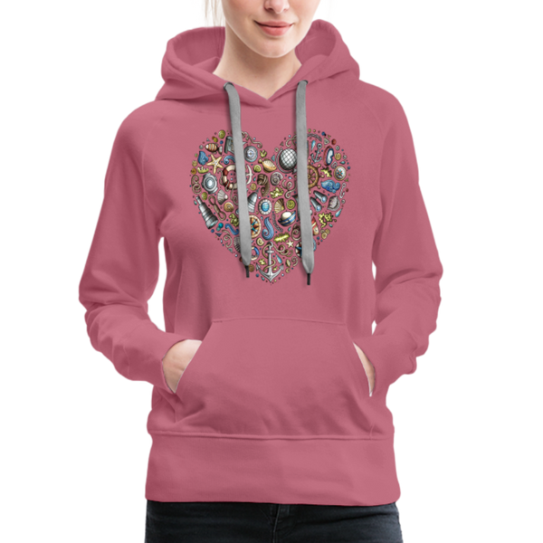 Damen Premium Hoodie NORDDEUTSCHES HERZ - Malve