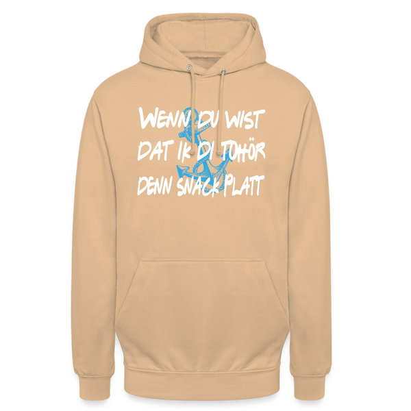 Unisex Hoodie SNACK PLATT - Pfirsich