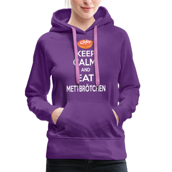 Damen Premium Hoodie KEEP CALM AND EAT METTBRÖTCHEN - Purple