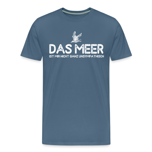 Herren Premium T-Shirt DAS MEER - Blaugrau