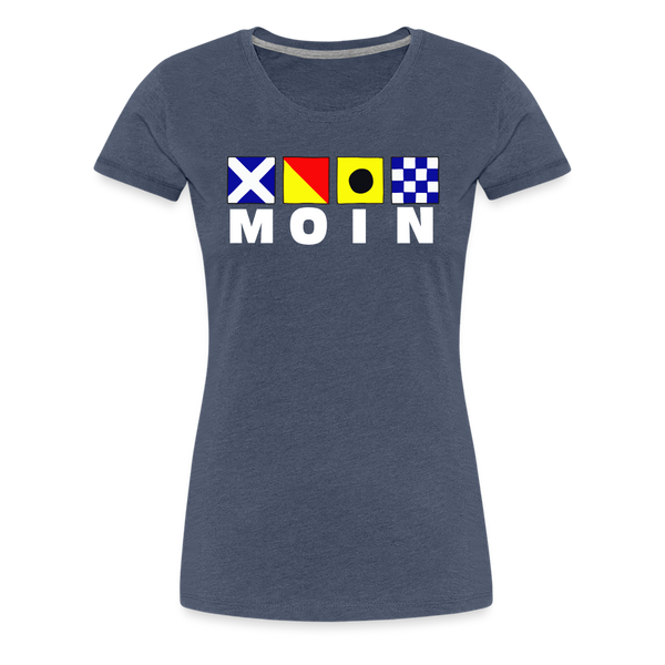 Damen Premium T-Shirt MOIN FLAGENALPHABET - Blau meliert