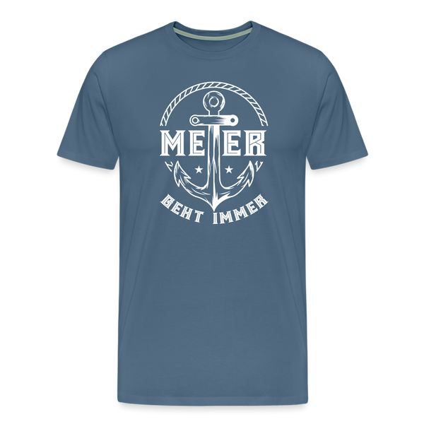 Herren Premium T-Shirt MEER GEHT IMMER ANKER - Blaugrau