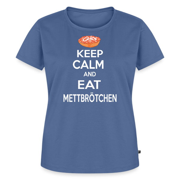 Damen Premium T-Shirt KEEP CALM AND EAT METTBRÖTCHEN - Taubenblau