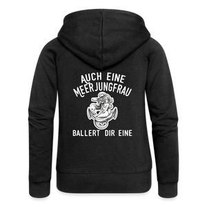 Frauen Premium Kapuzenjacke MEERJUNGFRAU - Schwarz