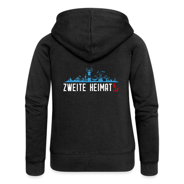 Frauen Premium Kapuzenjacke ZWEITE HEIMAT - Schwarz