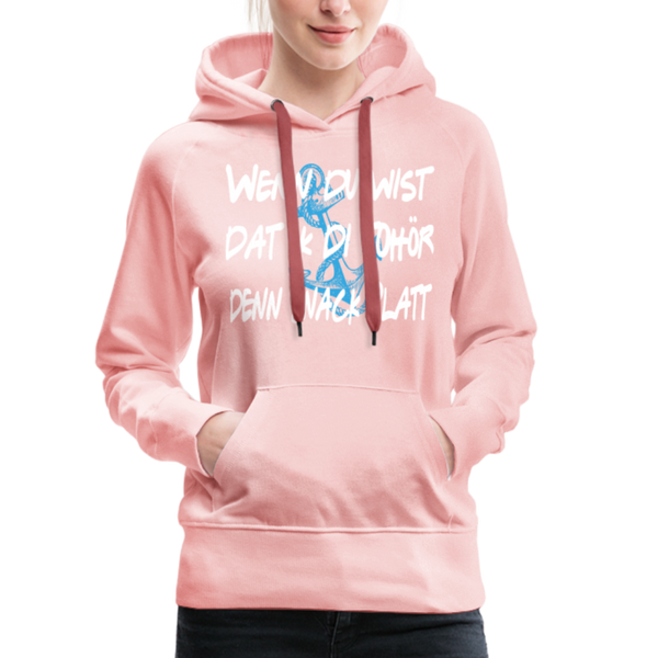 Damen Premium Hoodie SNACK PLATT - Kristallrosa