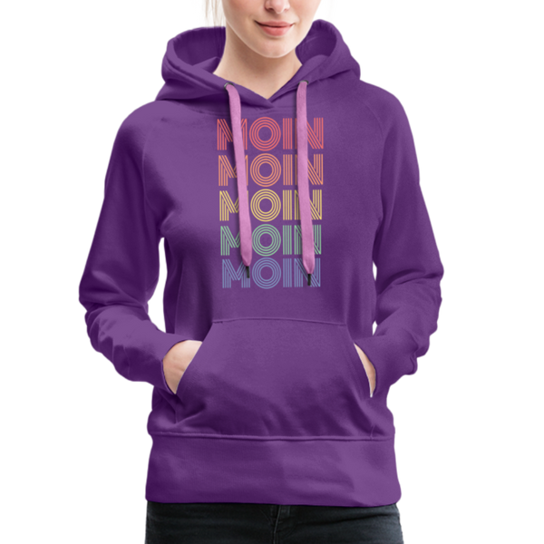 Damen Premium Hoodie MOIN 70er / 80er PARTY STYLE - Purple