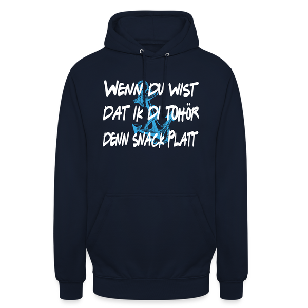 Unisex Hoodie SNACK PLATT - Navy