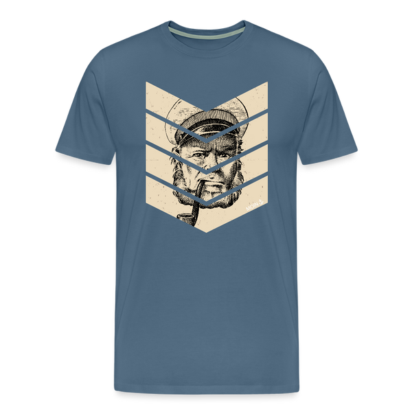 Herren  Premium T-Shirt MOIN KAPITÄN BEIGE - Blaugrau
