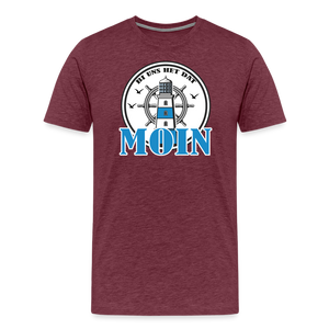 Herren Premium T-Shirt BI UNS HET DAT MOIN - Bordeauxrot meliert