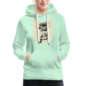 Damen Premium Hoodie MOIN KAPITÄN BEIGE - helles Mintgrün